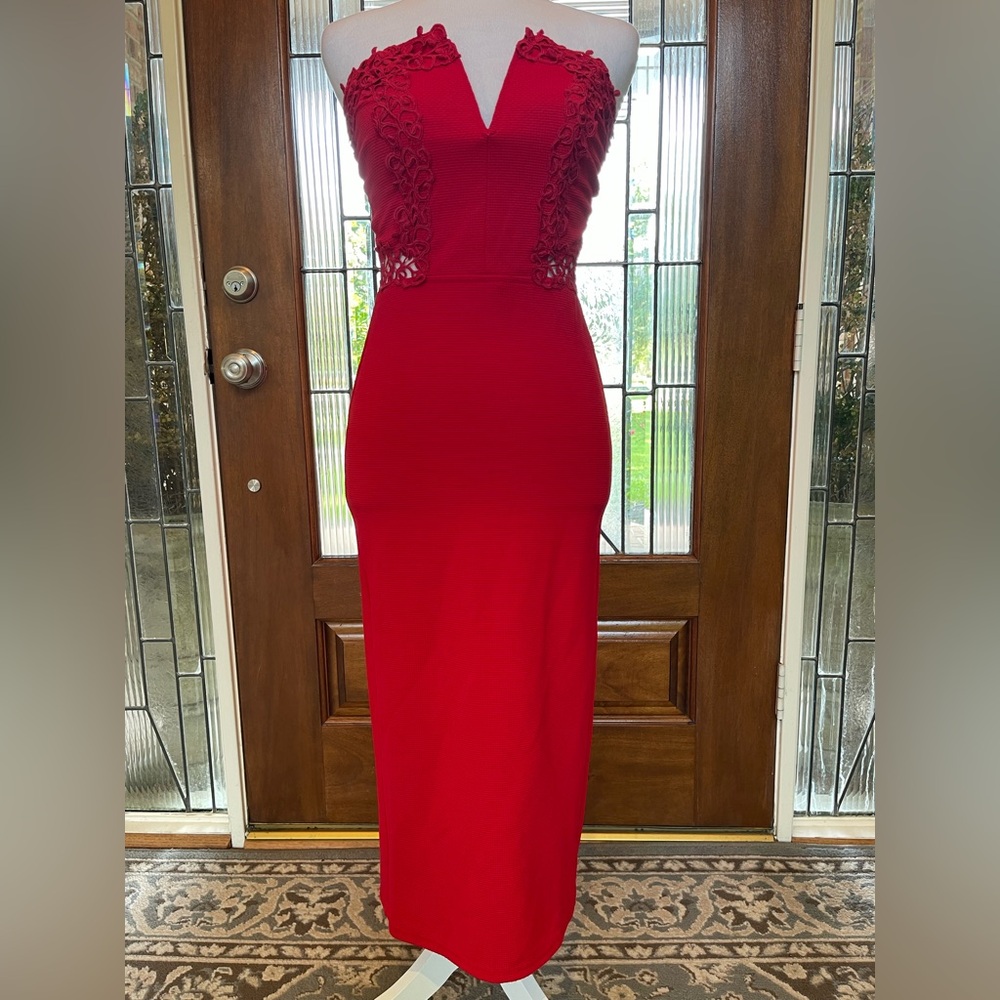 NWT Gianni Bini ‘Crazy in Love’ Scarlet Red Sweetheart Strapless Gown - Sz XS